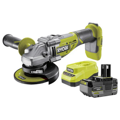 Ryobi One+ Brushless 125mm Angle Grinder Kit (1X 4.0Ah) 18V R18Ag7-140S from B&Q