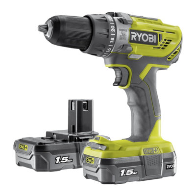 Ryobi 18 V One Plus Cordless Combi Drill Starter KitHyper GreenWith 2 X 1.5 Ah Batteries from B&Q
