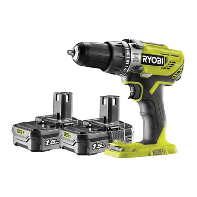 Ryobi One+ 18V Li-Ion Brushed Cordless Combi Drill (2 X 1.5Ah)R18Pd3-215SkRefurbished from B&Q