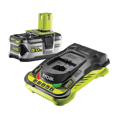 Ryobi One+ 5.0A Fast Lithium Charger & 5Ah Battery 18V (Rc18150-150) from B&Q