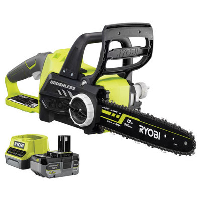 Ryobi One+ Brushless 30Cm Chainsaw Kit (1X 4.0Ah) 18V Rcs1830-140B from B&Q