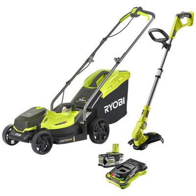 Ryobi 18V One+™ Cordless 33Cm Lawn Mower & Grass Trimmer (1 X 5.0Ah) from B&Q