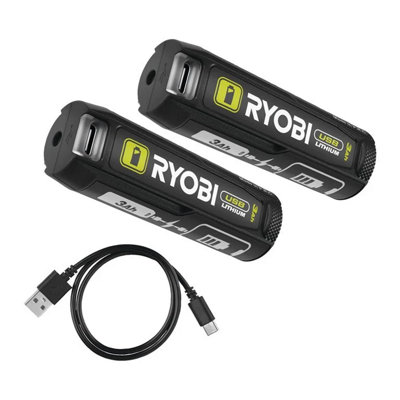 Ryobi 4V Usb Lithium Twin Pack 3.0Ah Battery & Power Bank (2 X 3.0Ah) Rb4L30X2