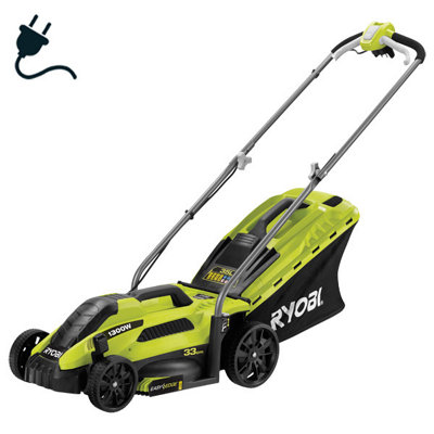Ryobi 1300W Mains Corded 33Cm Lawn Mower Rlm13E33SCorded 240V Electric from B&Q