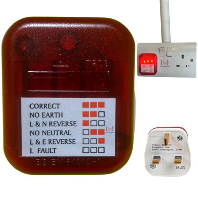 Inbrackets Mains Socket Tester Plug 240V  Uk 3 Pin Electrical Wiring Test Tool from B&Q