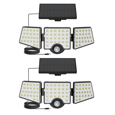 LEPRO Solar Security Lights Outdoor Motion Sensor, 1200Lm Flood Lights With Separate Solar Panel, Ip65 Waterproof