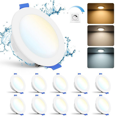 Gr 4 Tec Led Downlights For Ceiling Dimmable10 X 6 W Recessed Light Warm White Neutral Cool Bathroom Spotlights Ip 65 from B&Q