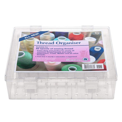 B&Q -  Hl Emb Thread BoxThread Organiser: Clear: Xl: 80 SpoolHemline