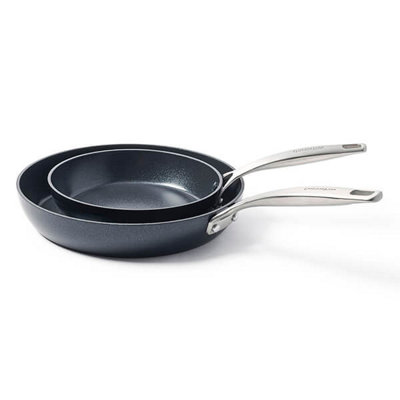 Greenpan Copenhagen Aluminium Non-Stick 20Cm & 28Cm Frying Pan Set from B&Q