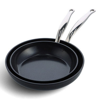 B&Q -  Barcelona Pro Aluminium Non-Stick 24Cm & 28Cm Frying Pan Set With Pan Protector Sheet