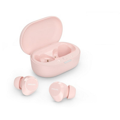 Philips Tat1209 Pink True Wireless Earphones With Portable Charging Case Includes Free Gift
