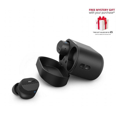 Philips Tat5000 Black Noise Cancelling In Ear Bluetooth Headphones Includes Free Gift