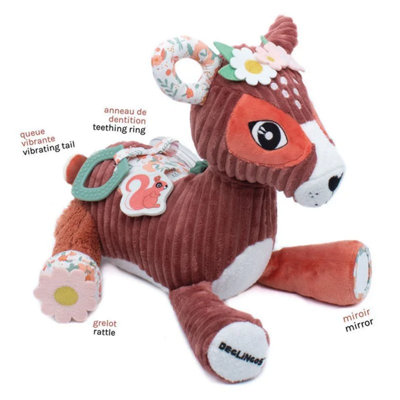 Les Dèglingos Les Degingos Activity Plush Melimelos The Deer W/ Rattle & Teether Sensory Toy from B&Q