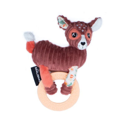 Les Dèglingos Les Degingos Teether Melimelos The Deer Removable Plush Babies Teething Ring Toy from B&Q