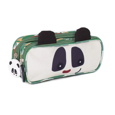 Les Dèglingos Les Degingos Pencil CaseRototos The Panda Animal Face 2-Zip Stationary Storage from B&Q