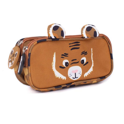 Les Dèglingos Les Degingos Pencil CaseSpeculos The Tiger Animal Face 2-Zip Stationary Storage from B&Q
