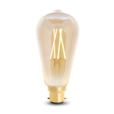 Wiz B22 St64 Bayonet Filament Dimmable Amber Lightbulb from B&Q