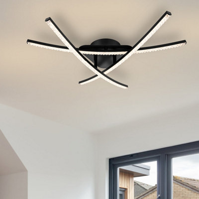 Cosylyte Samford 3 Light Integrated Led Modern Beaded Ceiling LightMatt Black from B&Q