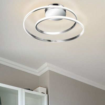 Cosylyte Alston Double Ring Integrated LedModern Ceiling Flush LightChrome from B&Q