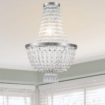 Cosylyte Adelle 2-Tier Easyfit Classic Beaded Lamp ShadeClear from B&Q