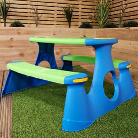 48cm Kids Outdoor Garden Patio Plastic Picnic Table and Bench