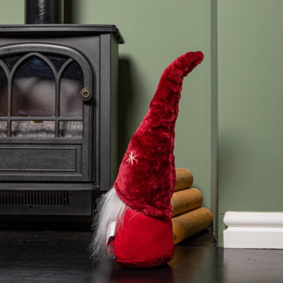 48cm Red Tartan Sitting Christmas Gonk with Snowflake Hat - 7