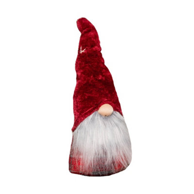 48cm Red Tartan Sitting Christmas Gonk with Snowflake Hat - 8