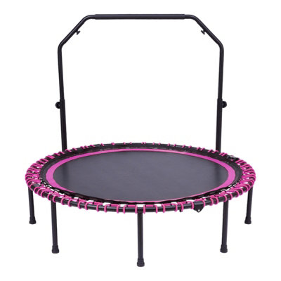 48in Bungee Cords Foldable Round Trampoline with Adjustable U-Handle Bar in Pink for Indoor Outdoor - 3