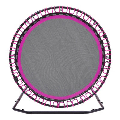 48in Bungee Cords Foldable Round Trampoline with Adjustable U-Handle Bar in Pink for Indoor Outdoor - 5