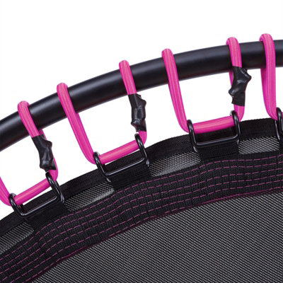 48in Bungee Cords Foldable Round Trampoline with Adjustable U-Handle Bar in Pink for Indoor Outdoor - 6