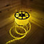 48m Yellow 1728 LED Christmas Disco DJ Rope Light Static Function Indoor Outdoor With Reel