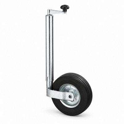 48mm Jockey Wheel for Trailer Heavy Duty 220mm Rubber Tyre Metal Rim 180kg