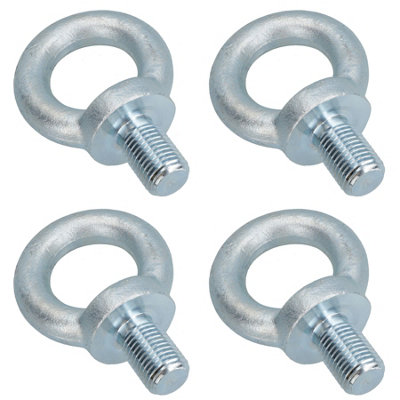 48mm Lifting Eyes Eyebolt Ring Zinc Plated 63mm Length 8.6 Ton Capacity 4pc