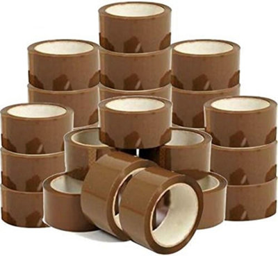 48mm X 132m Brown Packing Tape Parcel Packaging Stationary Buff Carton Sealer Pack Of 24 Tapes