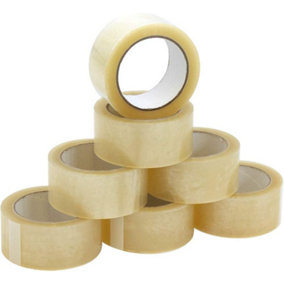 48mm X 40m Clear Packing Tape Parcel Packaging Stationary Buff Carton Sealer - 72