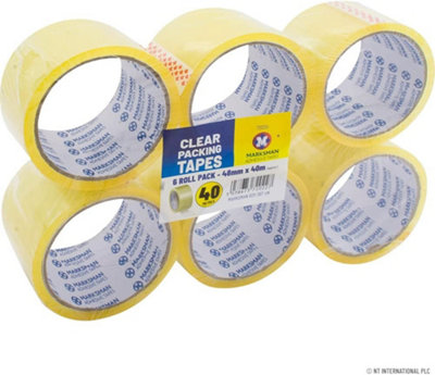 48mm X 40m Clear Packing Tape Parcel Packaging Stationary Buff Carton Sealer - 72
