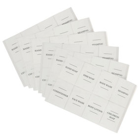 48pc Soap Dispenser Labels Set - White - Pack of 6