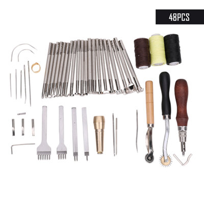 48pcs Hand Tool Set, Stamping Punch Tool Set, Stitching Craft Tool Kit ...