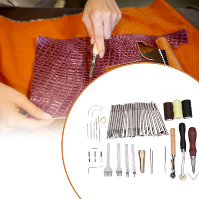 48pcs Hand Tool Set, Stamping Punch Tool Set, Stitching Craft Tool Kit ...