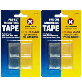 48pcs Professional Mounting Tapes Crystal Clear Squares Double Sided Pre-cut Adhesive