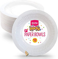 48pk White Paper Bowls Disposable, 4x12pk Disposable Bowls for Parties Disposable Dessert Bowls Paper Plates and Bowls Party Bowls