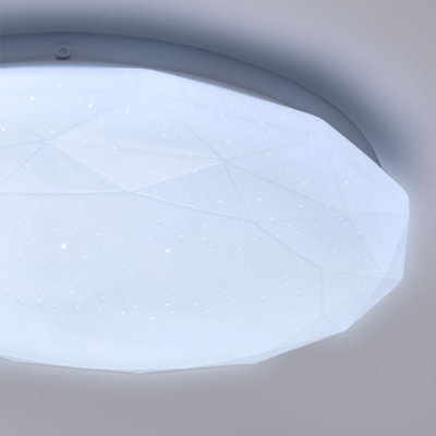 48W Ultra-thin Diamond Translucent Acrylic Shade Ceiling Light, 38cm Dia