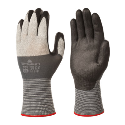 Showa 381 Abrasion Resistant Safety Work Gloves With Nitrile Grip PalmSize 8L from B&Q