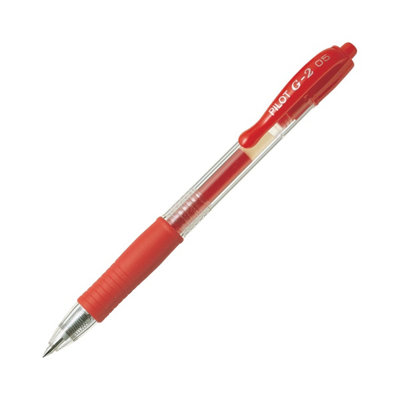 Pilot G-2 Rollerball Pen Set12 Pack (Red) 0.5mm Fine TipSmoothPrecise Writing from B&Q