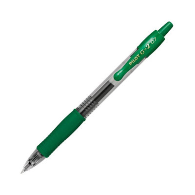 Pilot G-2 Rollerball Pen Set12 Pack (Green) 0.7mm Medium TipBoldSmooth Writing from B&Q