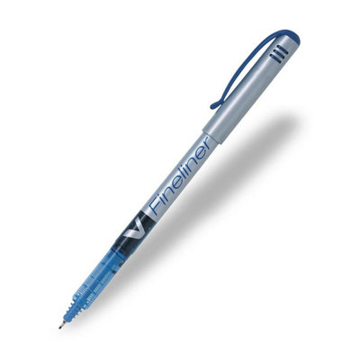 Pilot V Fineliner Pen Set12 Pack (Blue) 0.5mm Fine TipSmoothPrecise Writing from B&Q
