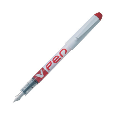 Pilot V Red Disposable Fountain Pen1 Pack (Red) Medium NibErasable InkSmooth Writing from B&Q