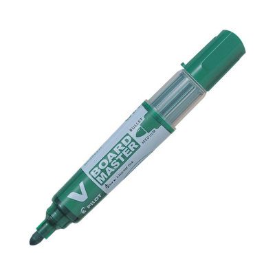 Pilot V Board Marker Set10 Pack (Green) Medium Bullet TipDynamic Whiteboard Presentations from B&Q