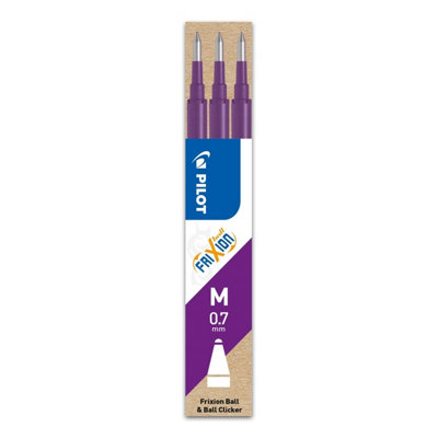 Pilot Frixion Refill Cartridges36 Pack (Violet) Medium 0.7mmFor Ball & Clicker PensWriteErase & Rewrite from B&Q