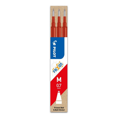 Pilot Frixion Refill Cartridges3 Pack (Red) Medium 0.7mmFor Ball & Clicker PensWriteErase & Rewrite from B&Q